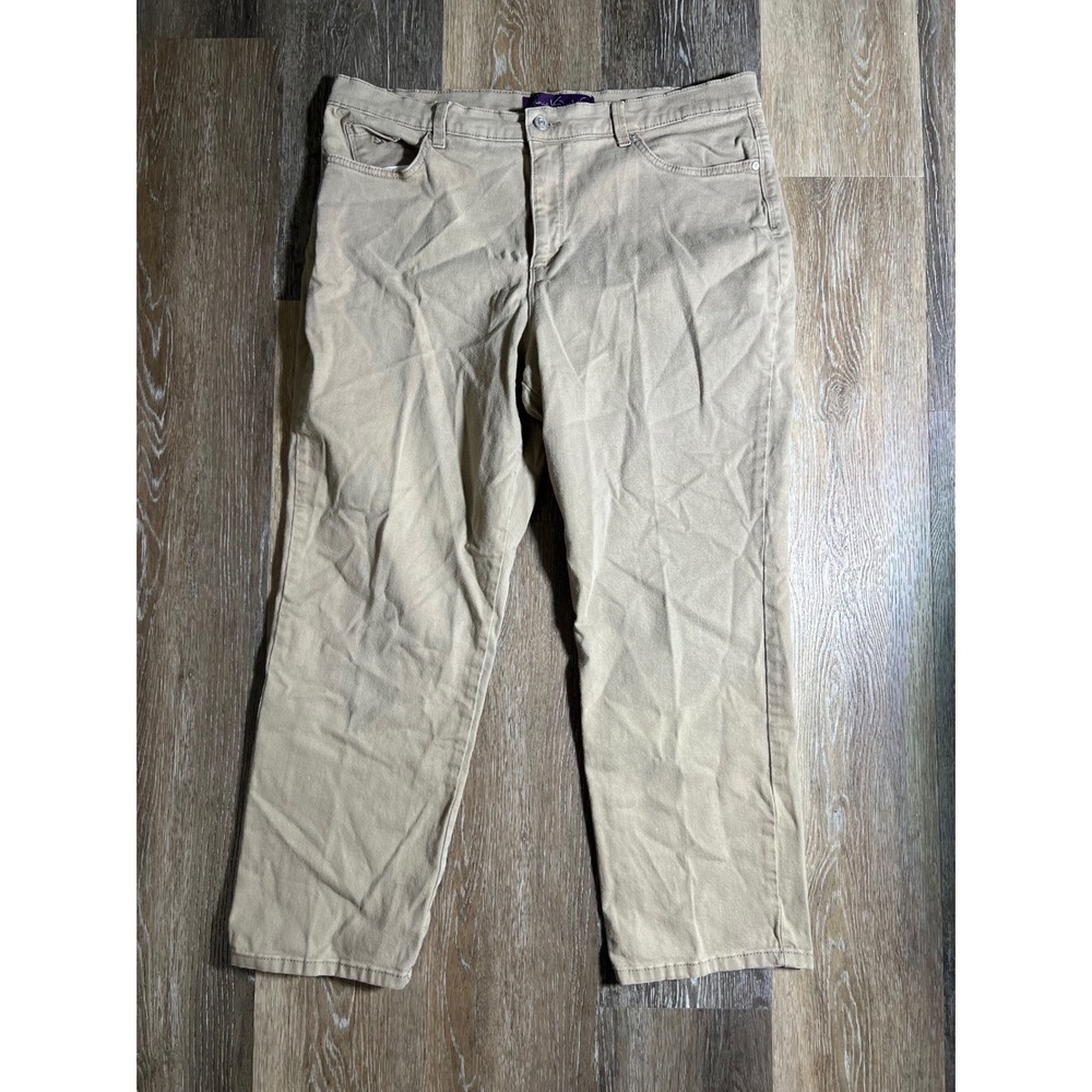 Gloria Vanderbilt Amanda Jeans Tan Khaki Straight Leg Womens Size 12